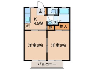 柴田ガ－デンハイツＦ棟の物件間取画像